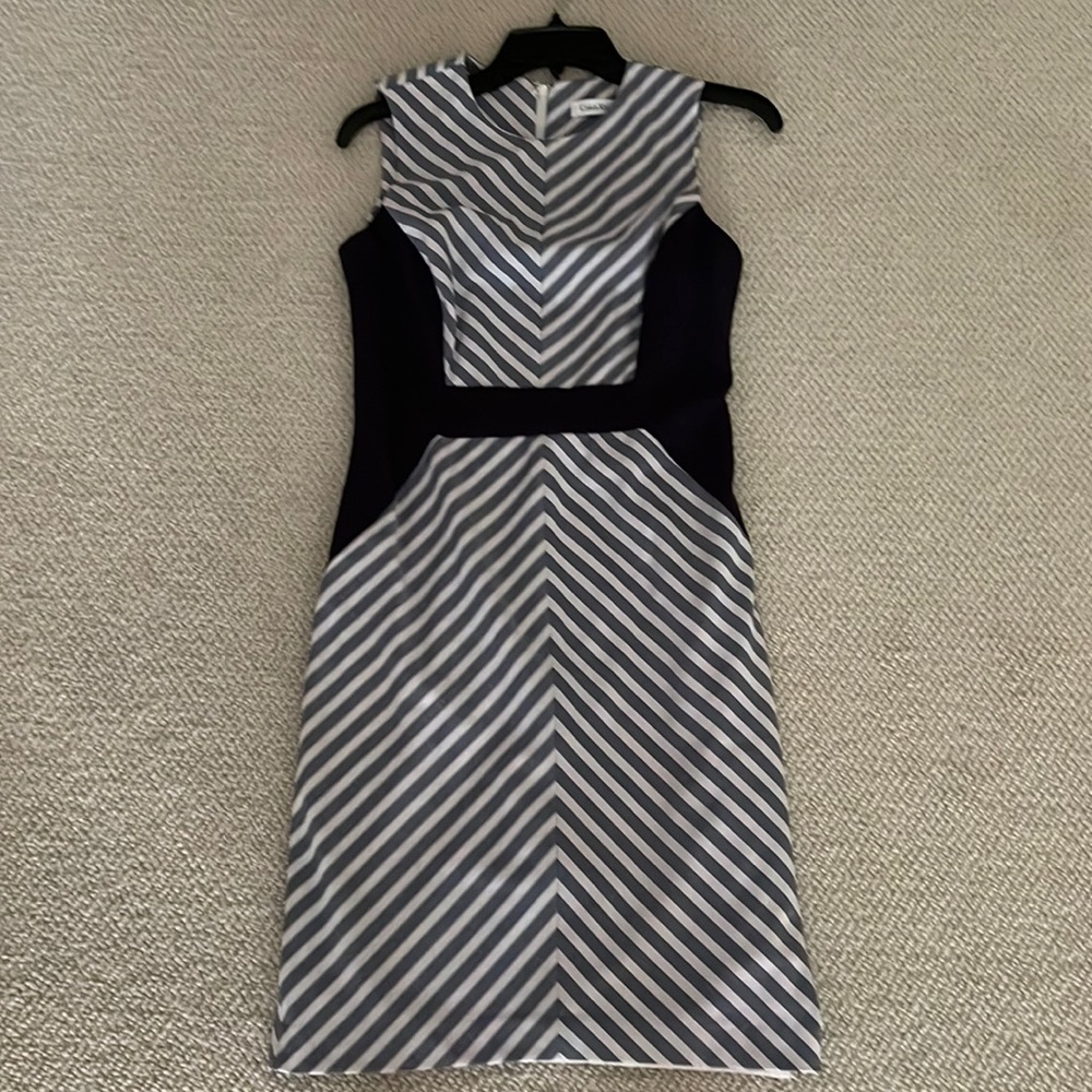 COPY - Calvin Klein striped dress with navy sides